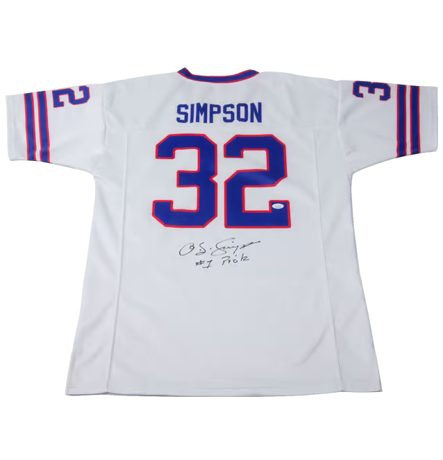 OJ Simpson Signed Buffalo Bills Football Jersey Inscribed #1 Pick with JSA